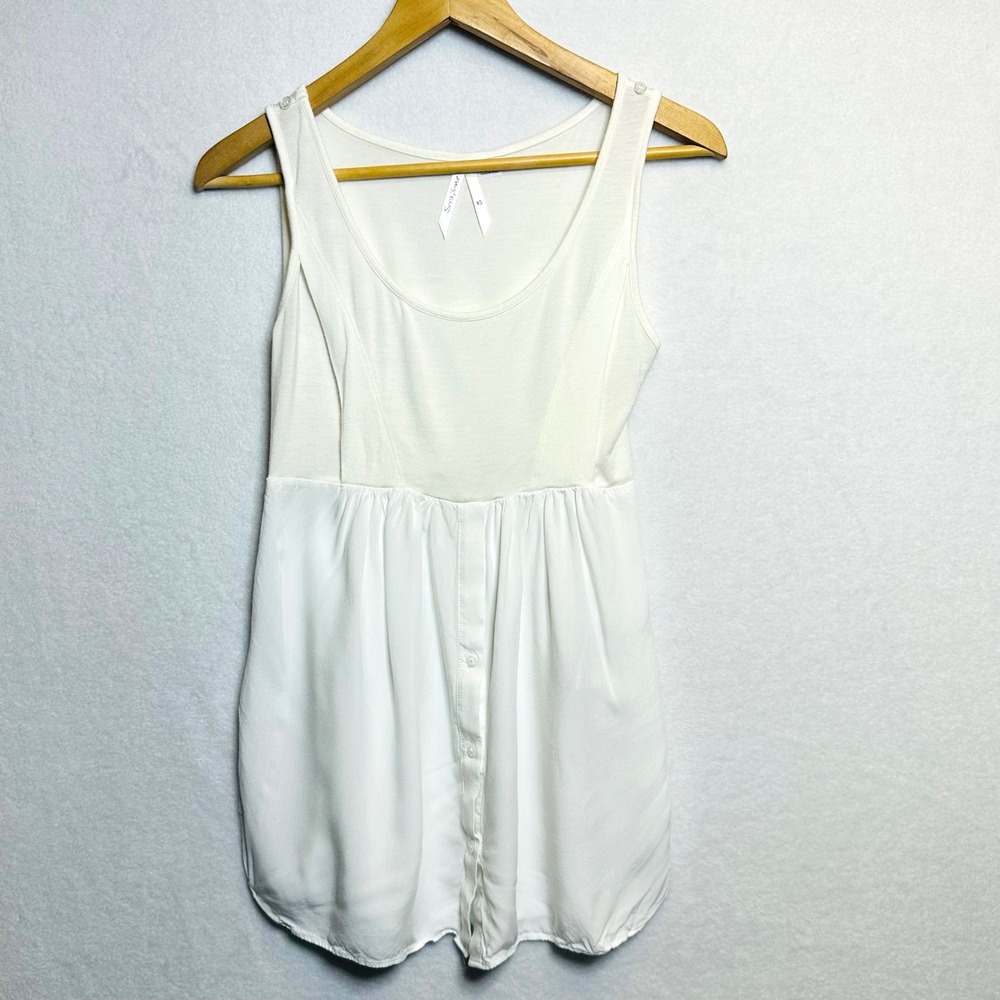 Seraphine Nursing Maternity Top Women XS White Cream Mixed Media Sleeveless Tank